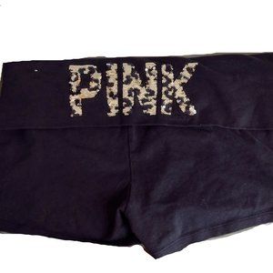 Victoria secret fold over sequin yoga shorts